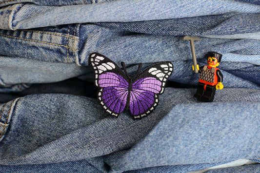 Purple Butterfly Iron-On Patch 0010