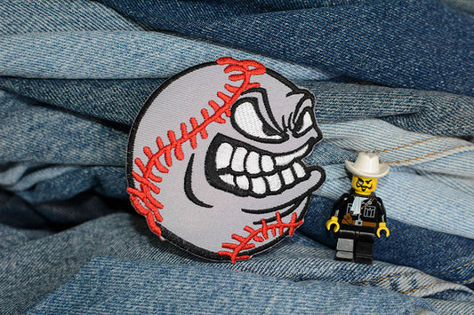 Angry Baseball Iron-On Patch 0117