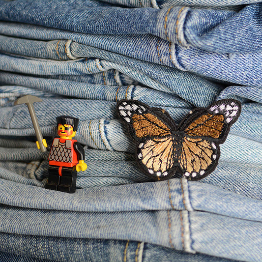 Petit patch thermocollant papillon marron 0011