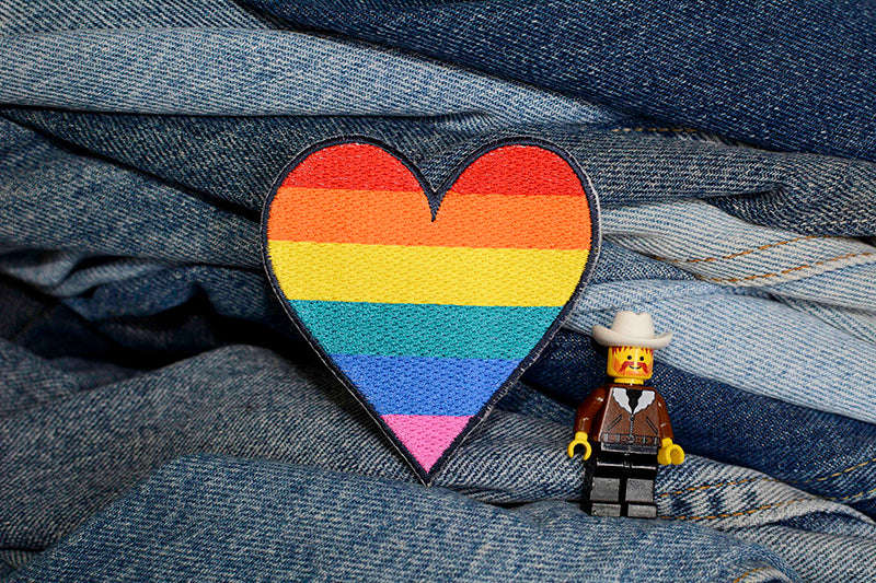 Rainbow Heart Iron-On Patch 0121