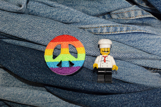 Patch thermocollant signe de paix arc-en-ciel 0123