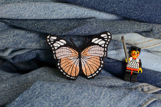 Peach Butterfly Iron-On Patch 0012