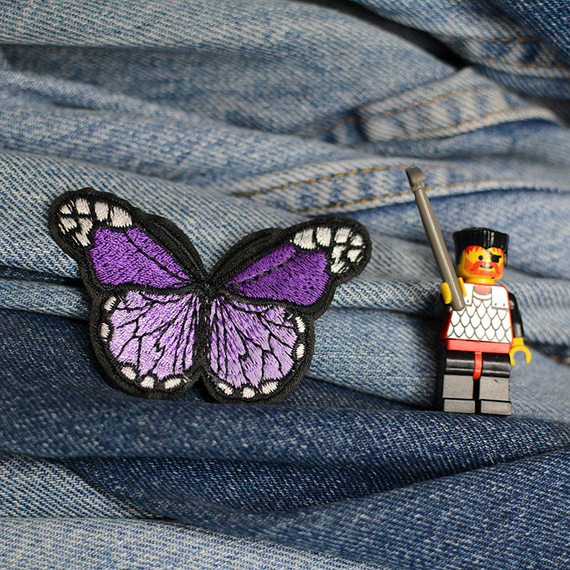 Small Purple Butterfly Iron-On Patch 0009