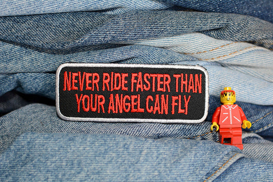 Ride Faster Than Your Angel Iron-On Patch 0118