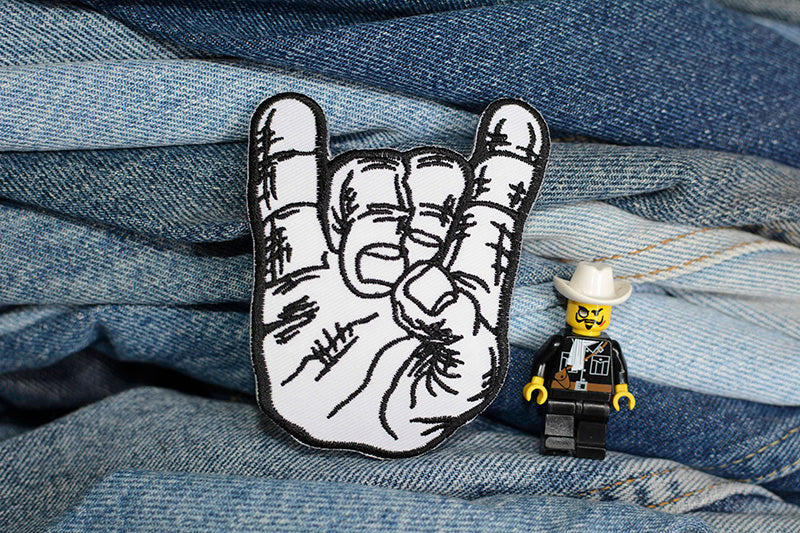Rock Hand Iron-On Patch 0158