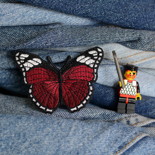Red Butterfly Iron-On Patch 0008